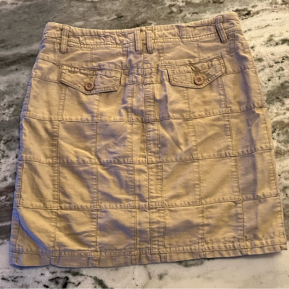 Khaki Colored Patchwork Ann Taylor Loft Midi Skirt - image 5